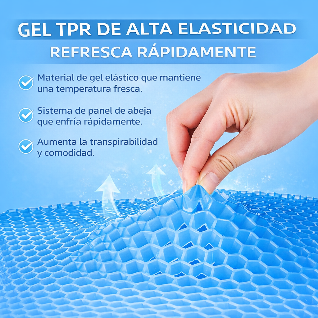 Cojín Ortopédico GelComfort - Reduce la Presión al Sentarte y Mejora tu Comodidad