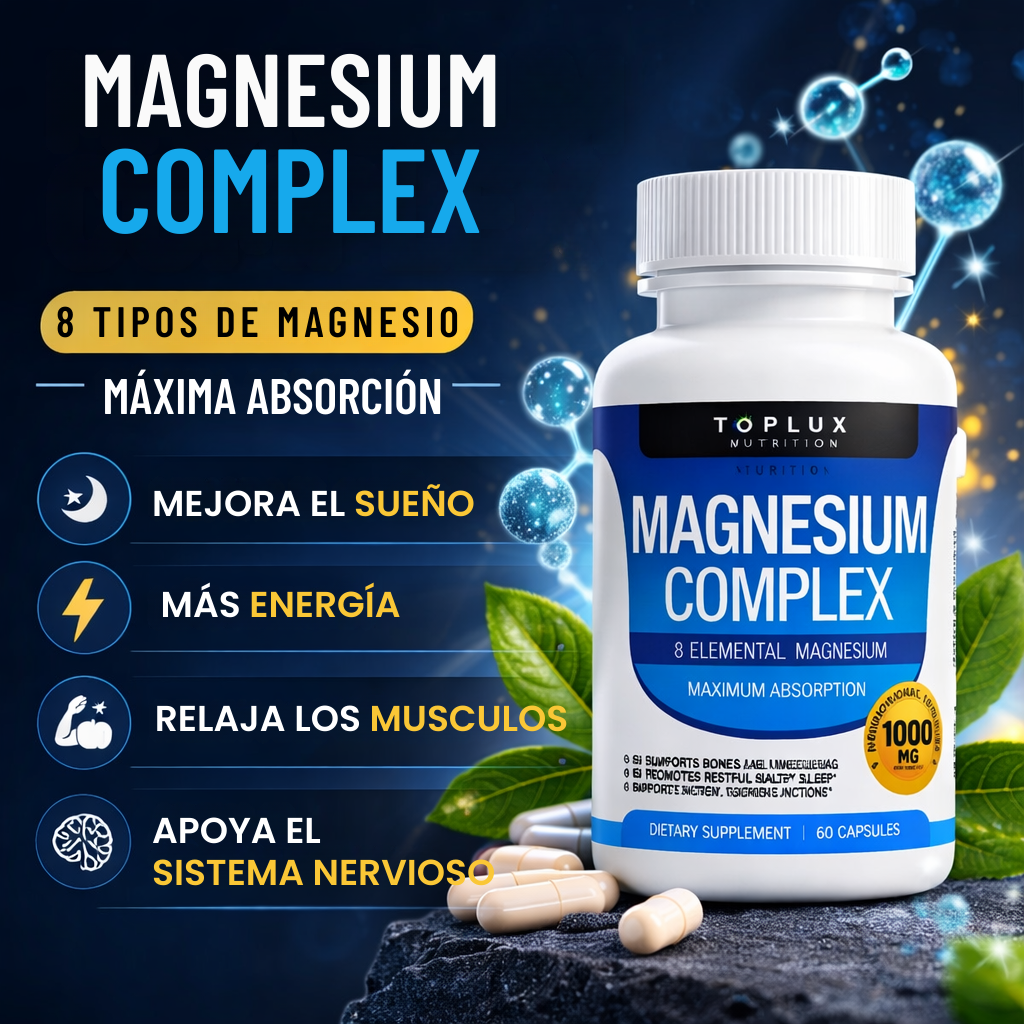 2x1 Magnesium Complex 8 en 1 | Bienestar Completo en cada Cápsula