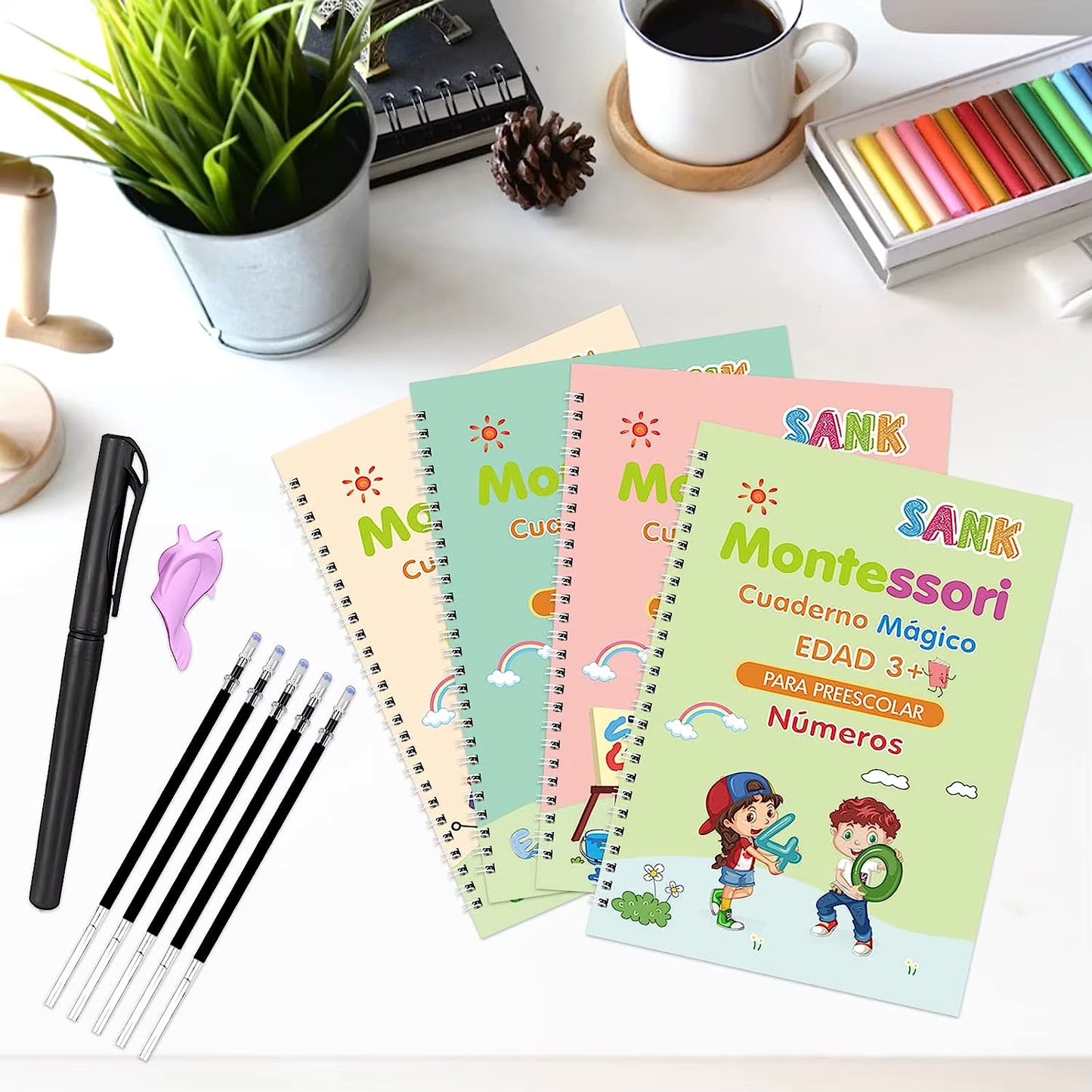 Pack 4 Cuadernos Mágicos Montessori – Aprende a Escribir Jugando