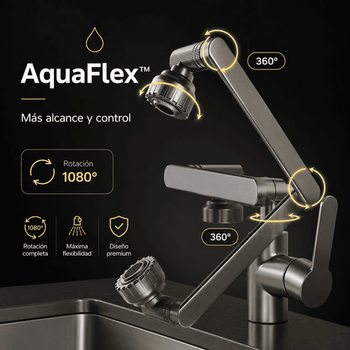 AquaFlex™ 💧 | Grifo articulado 1080° con mayor alcance y control