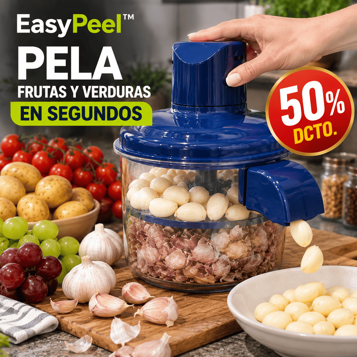 EasyPeel™ | Pelador eléctrico de frutas y verduras
