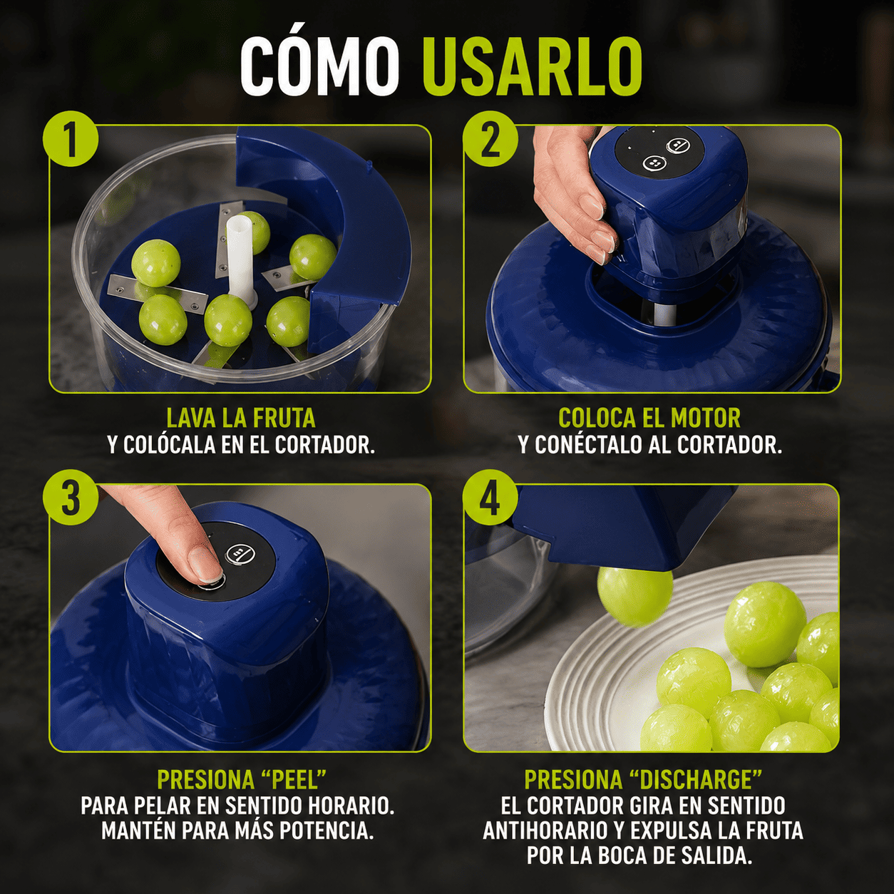 EasyPeel™ | Pelador eléctrico de frutas y verduras