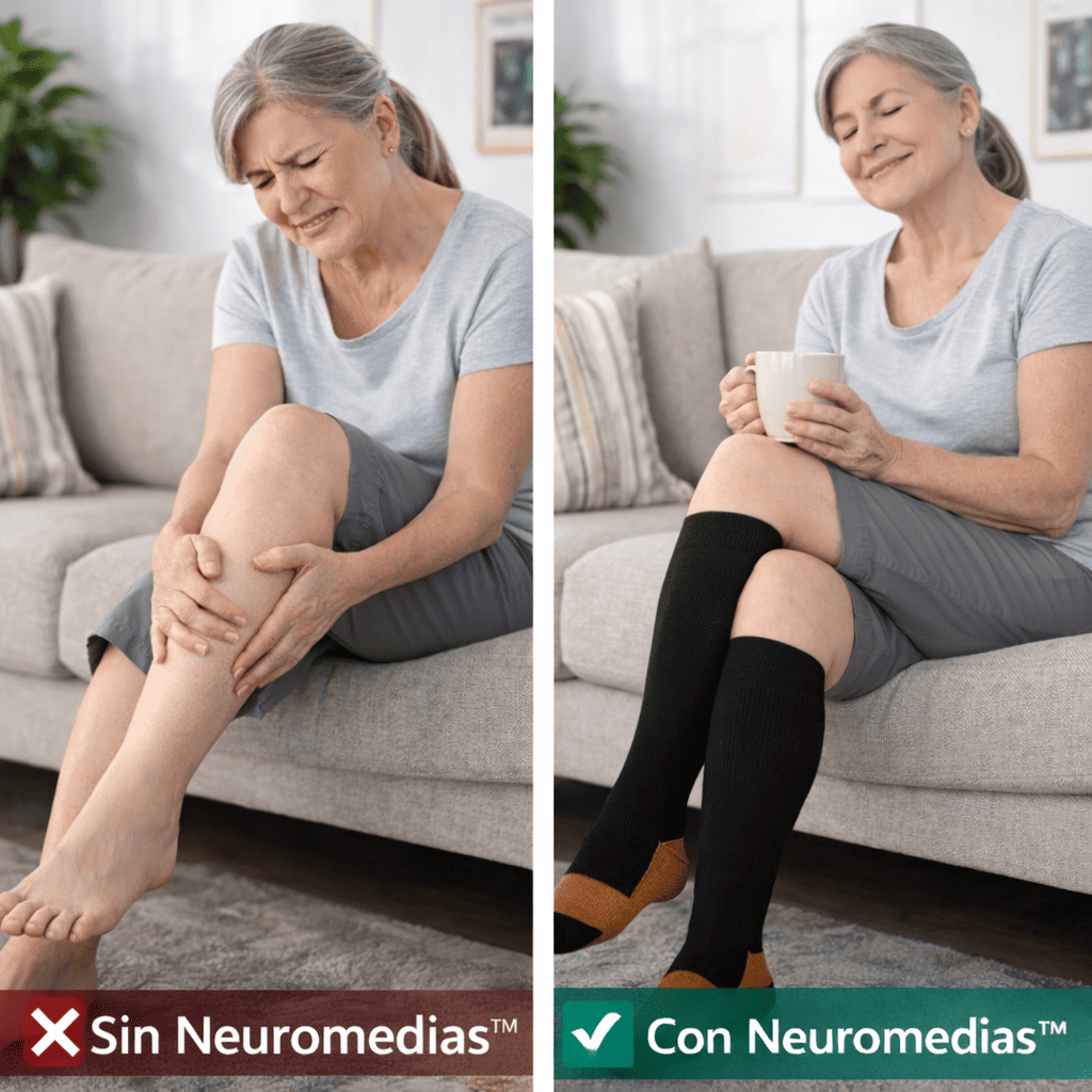 2 pares Neuromedias™ de Compresión con Fibras de Cobre | Alivio y soporte para tus piernas