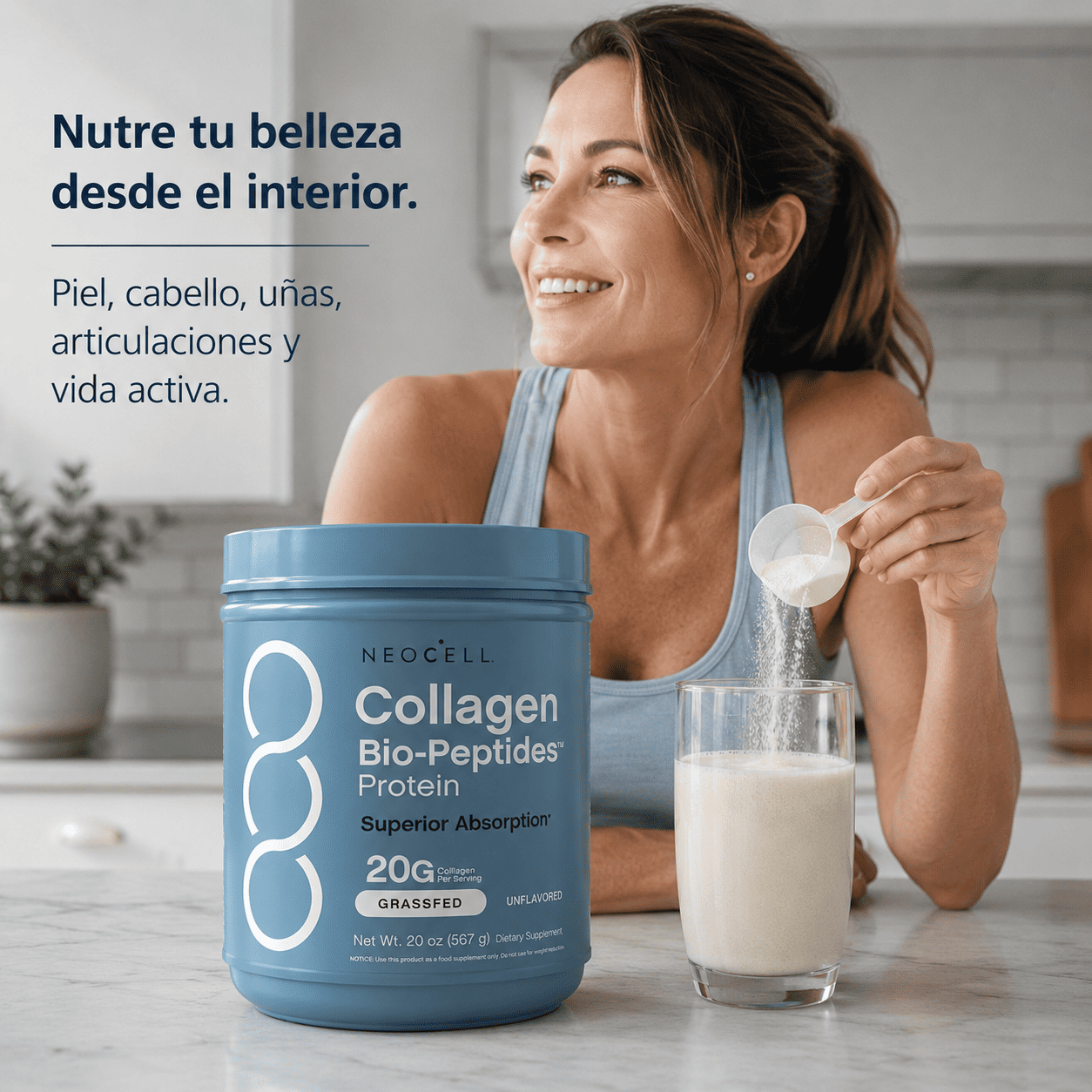 NeoCell Collagen Bio-Peptides™ | Piel más firme, cabello y uñas más fuertes, y mayor soporte articular