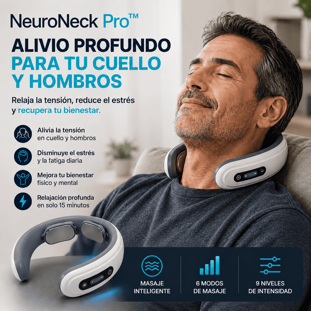 NeuroNeck Pro™ | Sistema Avanzado de Descontracturación Cervical con Tecnología EMS Inteligente