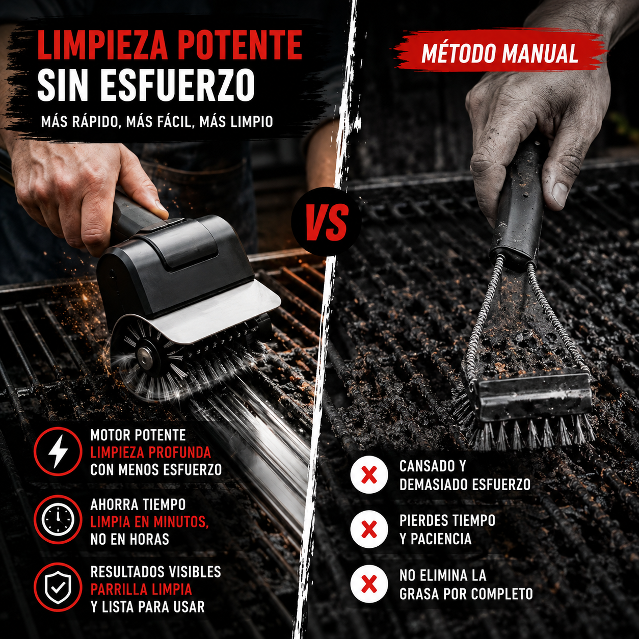GrillForce™ Limpia tu parrilla en segundos y disfruta más