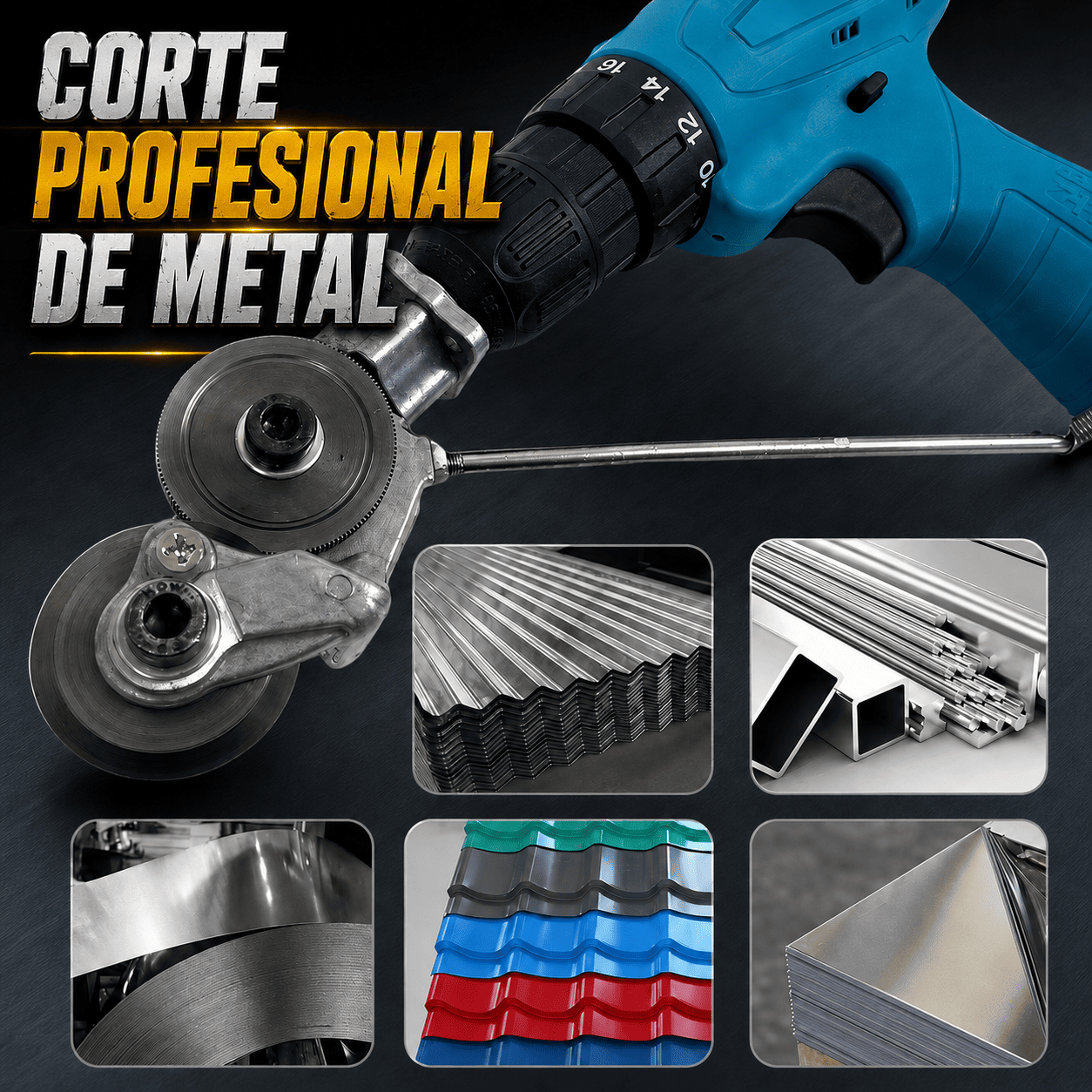 DrillForce™- Convierte tu taladro en una potencia para cortar metales