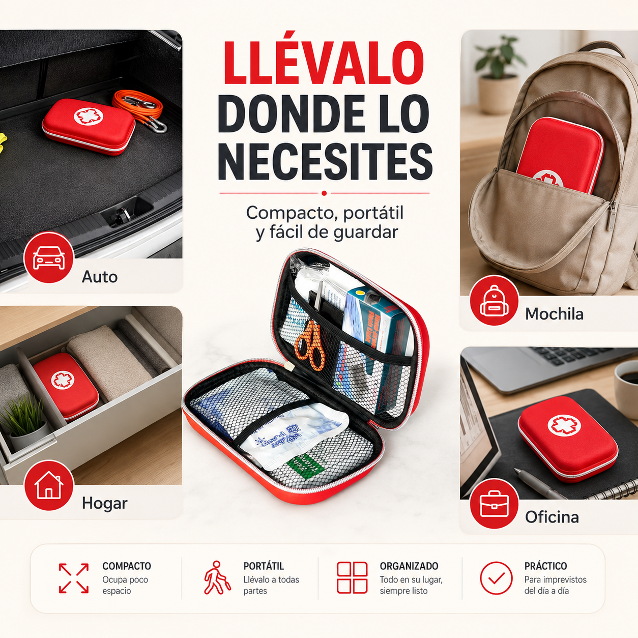 Kit de Emergencia 50 en 1 | Primeros Auxilios