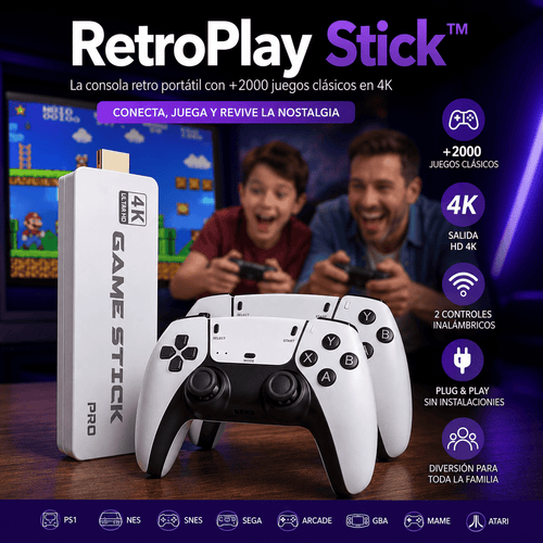 🎮 RetroPlay Stick™ | Convierte tu TV en una consola retro instantánea