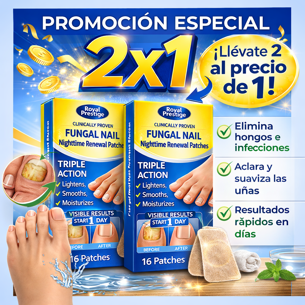 2X1 FungalNail - Parches Antihongos - Repara, Fortalece y Mejora tus Uñas