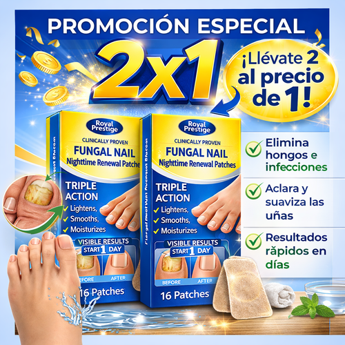 2X1 FungalNail - Parches Antihongos - Repara, Fortalece y Mejora tus Uñas