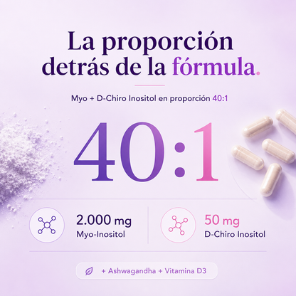 MYO + D-CHIRO INOSITOL 40:1: Fórmula para ciclo, ovulación y bienestar reproductivo