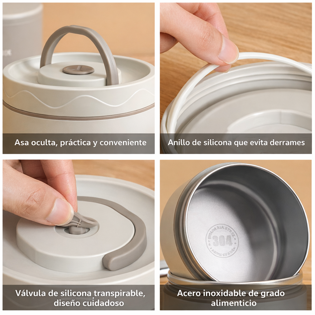 Thermal Lunch Box - Tu comida caliente por más tiempo, sin derrames y lista para tu día.