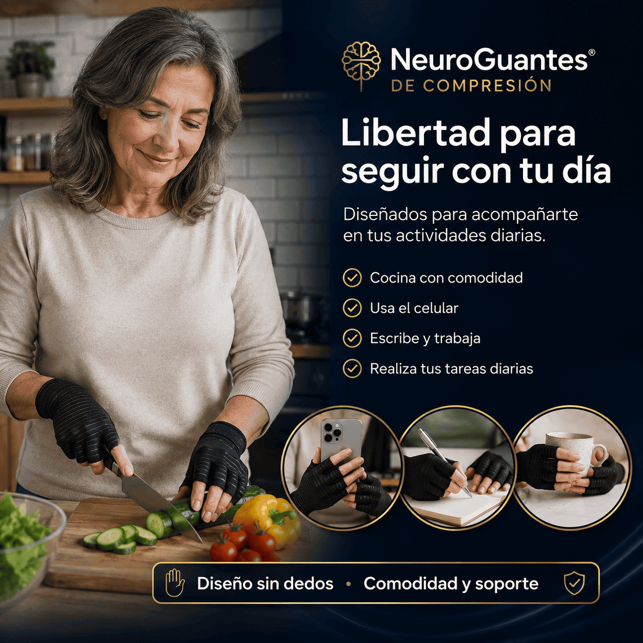 NeuroGuantes® de Compresión con Cobre | Alivio y soporte para tus manos