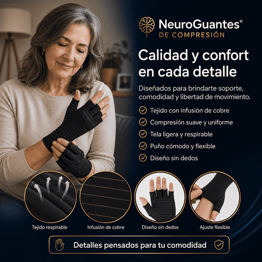 NeuroGuantes® de Compresión con Cobre | Alivio y soporte para tus manos