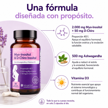 MYO + D-CHIRO INOSITOL 40:1: Fórmula para ciclo, ovulación y bienestar reproductivo