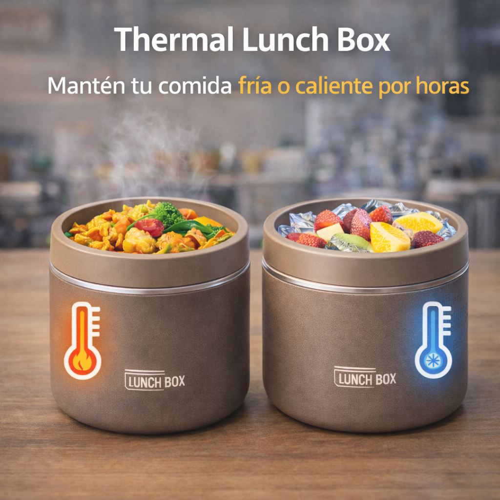 Thermal Lunch Box - Tu comida caliente por más tiempo, sin derrames y lista para tu día.