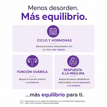 MYO + D-CHIRO INOSITOL 40:1 Apoyo para ciclo irregular, equilibrio hormonal y metabolismo