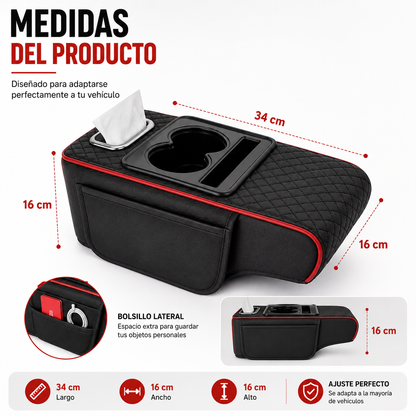 DriveRest™ | Apoyabrazos Organizador Premium 3 en 1