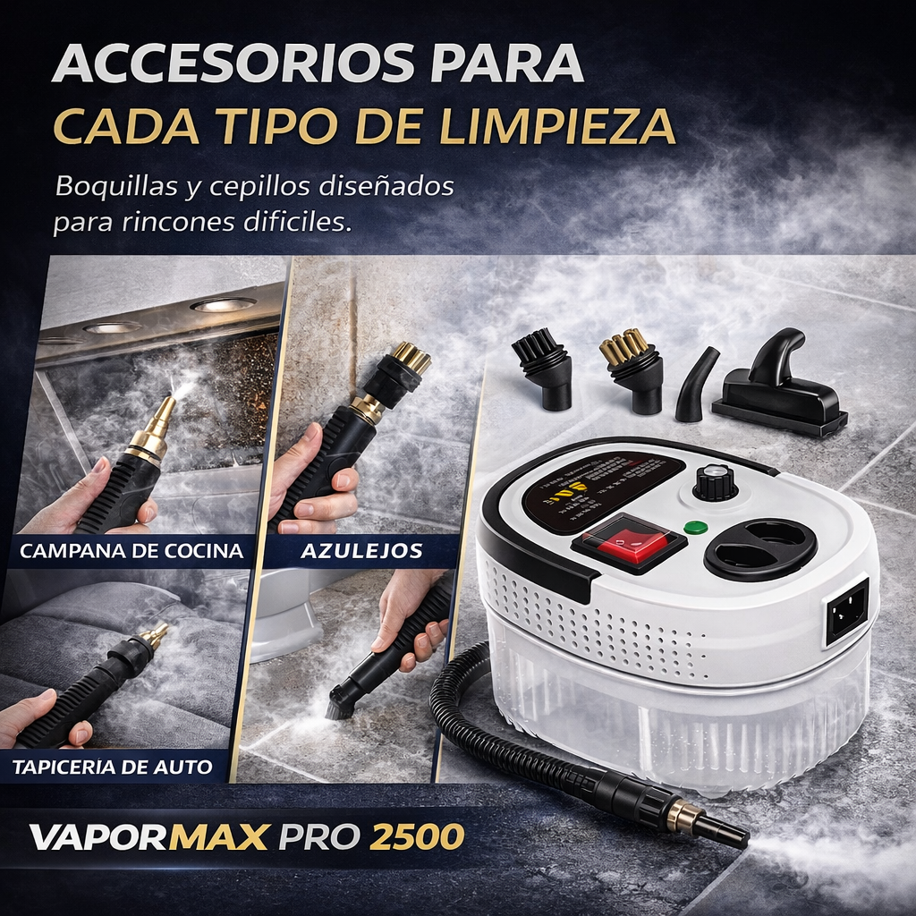 VaporMax Pro 2500 - Limpiador a Vapor de Alta Potencia