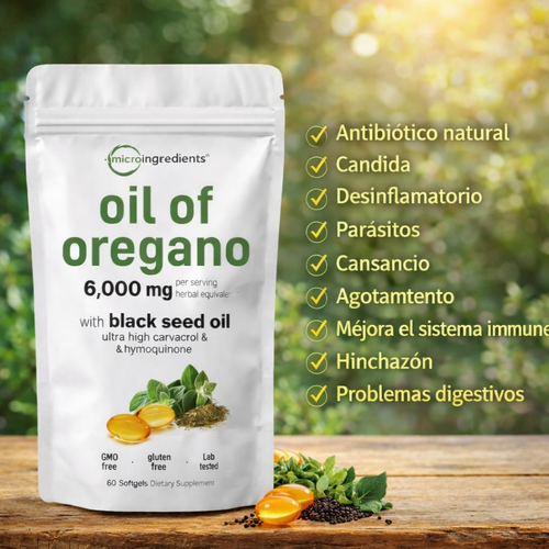Aceite de Orégano + Comino Negro en Cápsulas 6.000Mg. - El Poder Natural para tu Bienestar