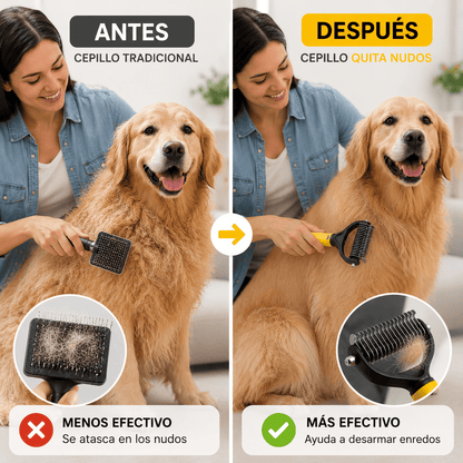 NudoFree™ | Cepillo Cortanudos 2 en 1 + Guante Quitapelos GRATIS