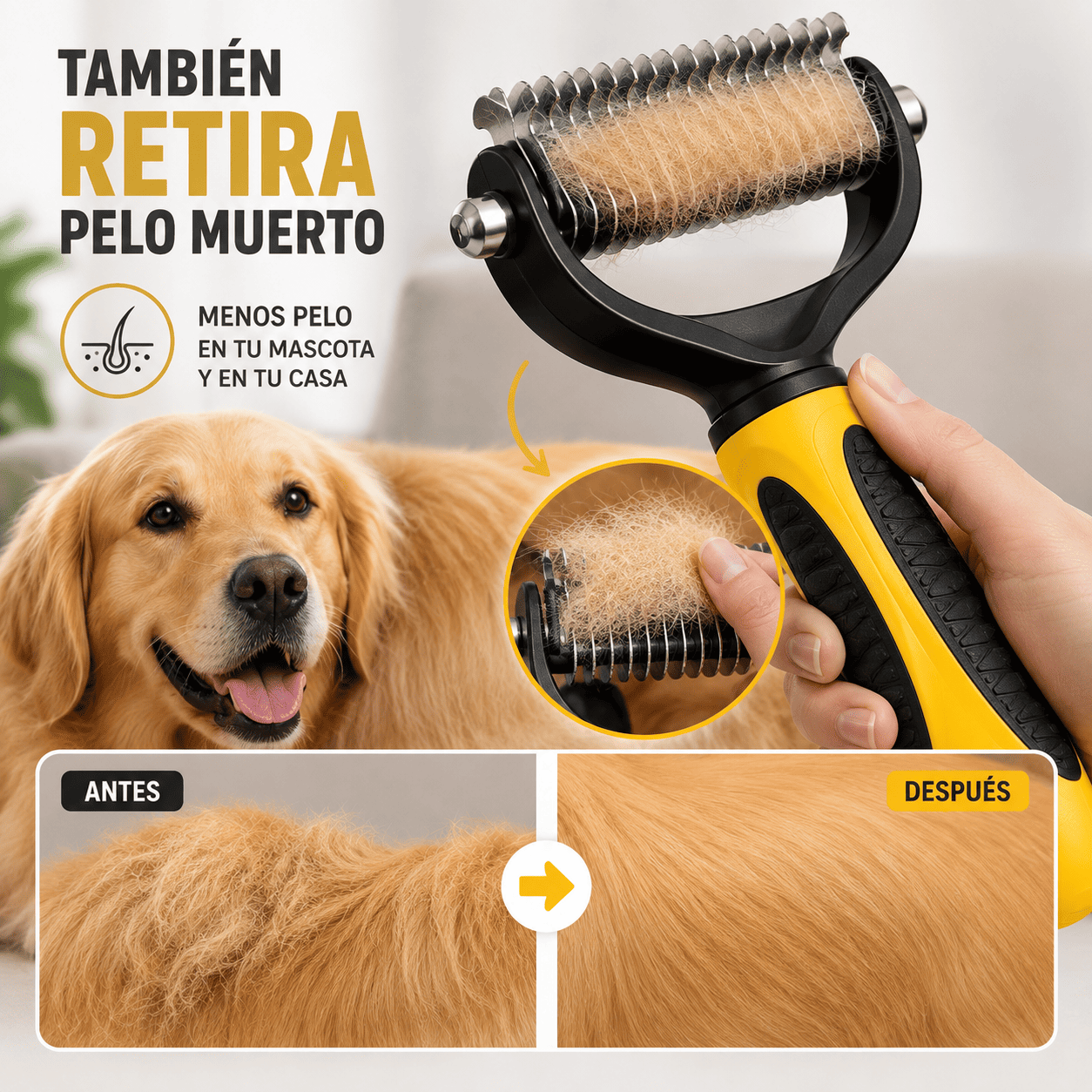 NudoFree™ | Cepillo Cortanudos 2 en 1 + Guante Quitapelos GRATIS