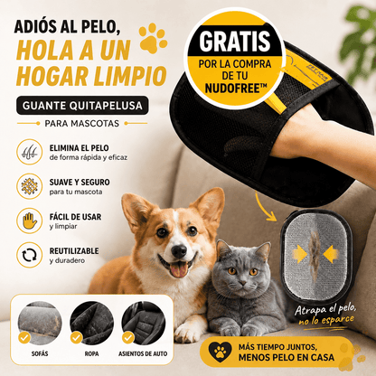 NudoFree™ | Cepillo Cortanudos 2 en 1 + Guante Quitapelos GRATIS