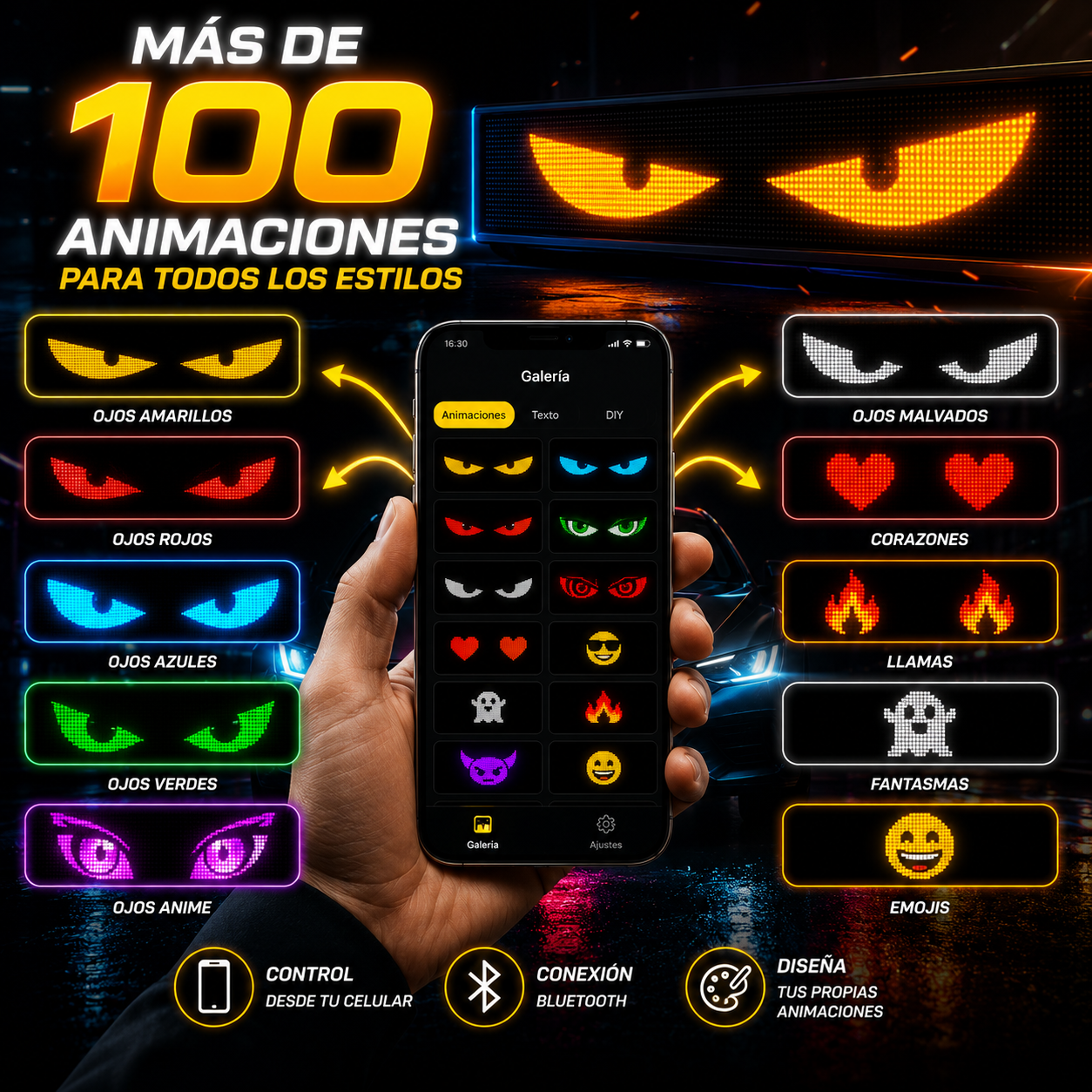 Pantalla Panel LED Multifuncional Para Camión Y Auto